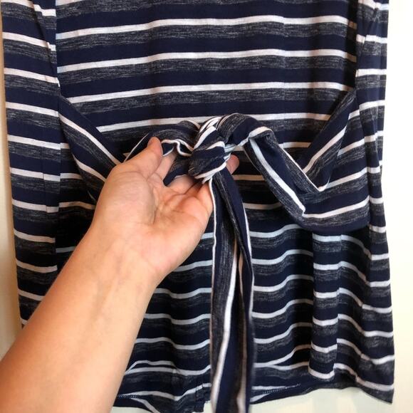 Striped Tie Front Tank - Picture 2 of 6